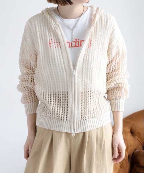 cepo（セポ）の「メッシュジップパーカー（パーカー・レディース・ブラック/オフホワイト/ブルー・M）」の2枚目の写真