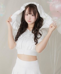 PriCHOU(vV)Short Zip Frill Hoodie/V[gWbvtt[fB[(p[J[)