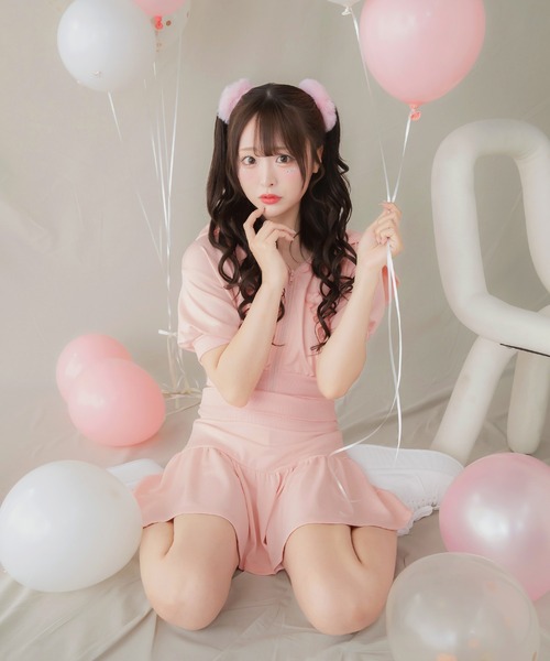 Rene フリルパーカー パール　ビジュー　ピンクベージュ lvn511-1314_k2.jpg