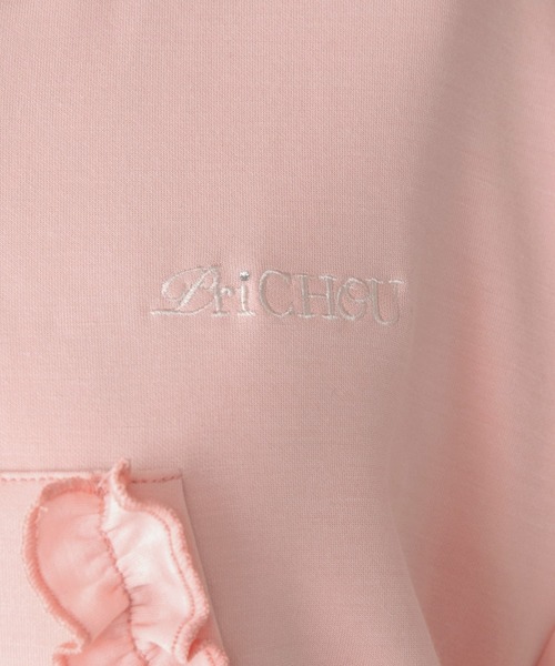 PriCHOU(プリシュ)の「Short Zip Frill Hoodie/ショートジップフリルフーディー(パーカー・レディース・ブラック/ホワイト/ピンク・FREE)」の9枚目の写真
