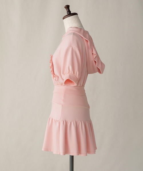 PriCHOU(プリシュ)の「Short Zip Frill Hoodie/ショートジップフリルフーディー(パーカー・レディース・ブラック/ホワイト/ピンク・FREE)」の17枚目の写真