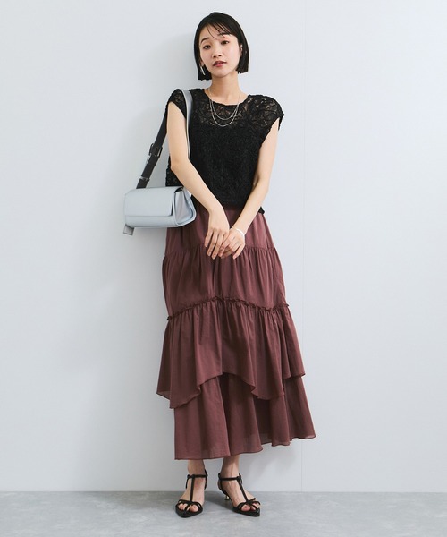 VIS(ビス)の「コードレースシアーノースリーブプルオーバー(Tシャツ/カットソー・レディース・オフホワイト/ブラック・FREE)」の15枚目の写真