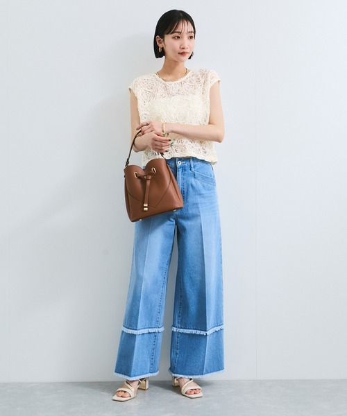 VIS(ビス)の「コードレースシアーノースリーブプルオーバー(Tシャツ/カットソー・レディース・オフホワイト/ブラック・FREE)」の19枚目の写真