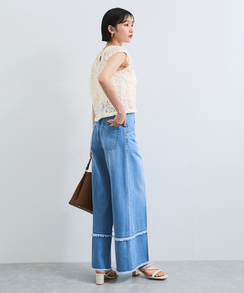 VIS(ビス)の「コードレースシアーノースリーブプルオーバー(Tシャツ/カットソー・レディース・オフホワイト/ブラック・FREE)」の8枚目の写真