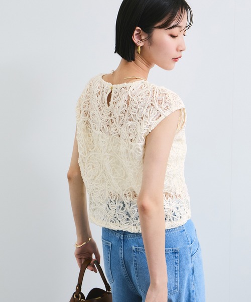 VIS(ビス)の「コードレースシアーノースリーブプルオーバー(Tシャツ/カットソー・レディース・オフホワイト/ブラック・FREE)」の18枚目の写真