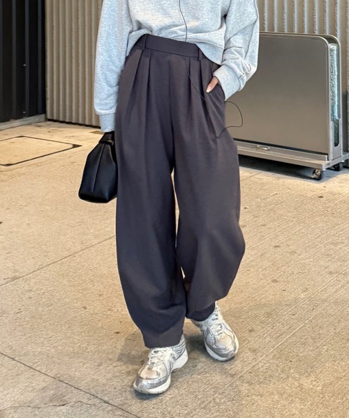 LEX Inspirationインスピレーション ズボンLサイズ グレー M．グレー 【GIOVANNI AREZZO】ストレッチ千鳥柄ツータック