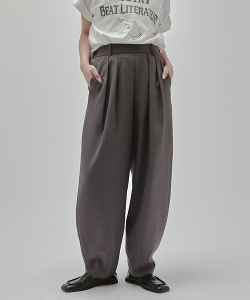 セール】【MAY企画】コクーンタックワイドパンツ（スラックス）｜Lui's