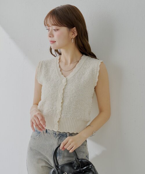 Chico(チコ)の「ノースリシャギーベスト(ベスト・レディース・ベージュ/ピンク/アイボリー/ブラック・FREE)」の19枚目の写真