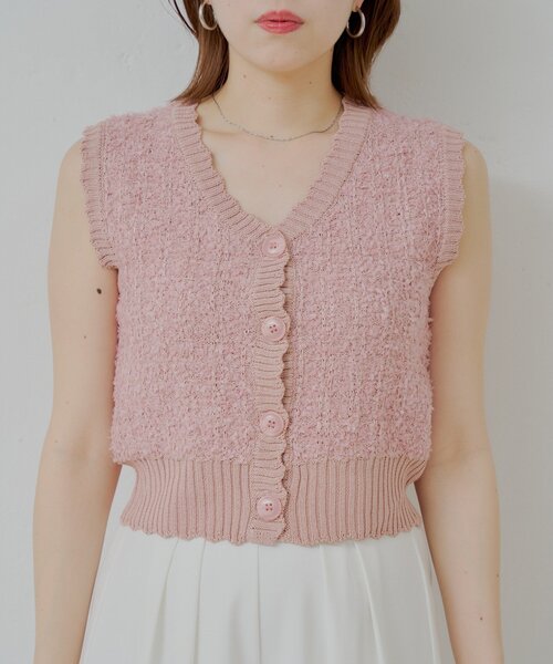 Chico(チコ)の「ノースリシャギーベスト(ベスト・レディース・ベージュ/ピンク/アイボリー/ブラック・FREE)」の8枚目の写真