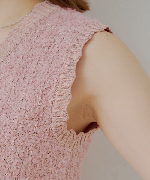 Chico(チコ)の「ノースリシャギーベスト(ベスト・レディース・ベージュ/ピンク/アイボリー/ブラック・FREE)」の12枚目の写真