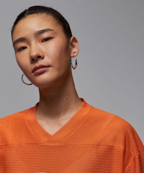 JORDAN BRAND（ジョーダンブランド）の「JORDAN BRAND AS W J BRK SS MESH JRSY TOP / ジョーダン ブランド ウィメンズ ジョーダン メッシュ ジャージー トップ / NIKE【SP】（ジャージ・レディース・ブラック/オレンジ・L/M/S）」の8枚目の写真