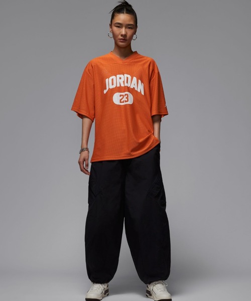 JORDAN BRAND（ジョーダンブランド）の「JORDAN BRAND AS W J BRK SS MESH JRSY TOP / ジョーダン ブランド ウィメンズ ジョーダン メッシュ ジャージー トップ / NIKE【SP】（ジャージ・レディース・ブラック/オレンジ・L/M/S）」の18枚目の写真