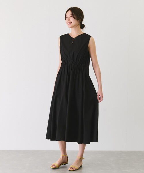 Jayro(ジャイロ)の「綿ブロードタックノースリワンピース(ワンピース・レディース・ネイビー/ブラック・M)」の9枚目の写真