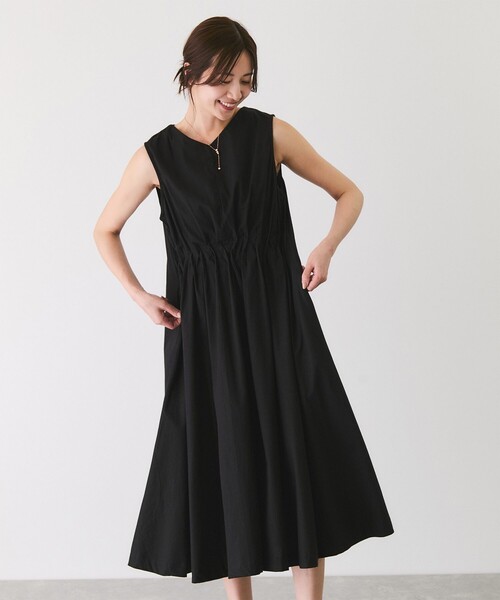Jayro(ジャイロ)の「綿ブロードタックノースリワンピース(ワンピース・レディース・ネイビー/ブラック・M)」の6枚目の写真