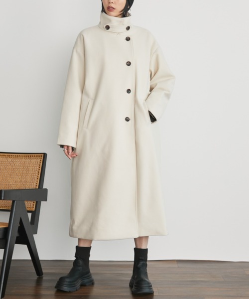 Auntie Rosa Holiday（アンティローザホリデー）の「3WAYスタンドロングコート / サイズ展開あり（チェスターコート・レディース・ブラック/アイボリー/ネイビー/ダークブラウン/ブラウン・MEDIUM/SMALL）」の16枚目の写真