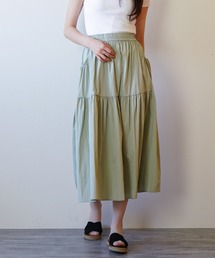 ミモレ丈 プレーンティアードスカート