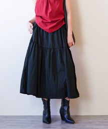 ミモレ丈 プレーンティアードスカート