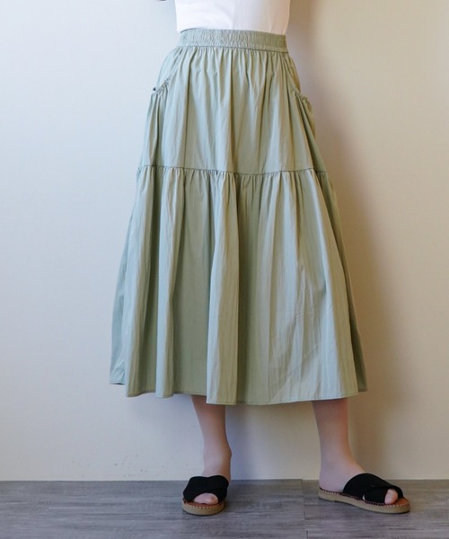 a lot of love(ア ロット オブ ラブ)の「ミモレ丈 プレーンティアードスカート(スカート・レディース・ブラック/ブルー/パープル/グリーン/ピンク・FREE)」の10枚目の写真