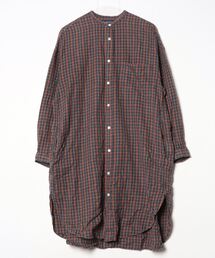 Gymphlex チェック柄 長袖ワンピース GYMPHLEX Gymphlex ジムフレックス 長袖 コットンツイル バンド