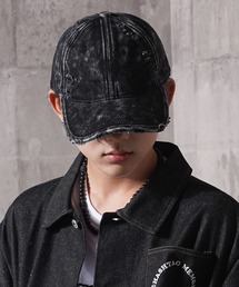 1111clothing（ワンフォークロージング）の「ケミカル加工 ダメージ カーブキャップ / Chemical processing Damage Curve cap（キャップ）」