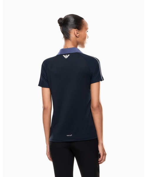 EMPORIO ARMANI EA7（エンポリオアルマーニイーエーセブン）の「【エンポリオ アルマーニ EA7】Golf Pro Vネックポロシャツ VENTUS7テクニカルファブリック（ポロシャツ・レディース・ネイビー・SMALL/MEDIUM/LARGE/X-SMALL）」の3枚目の写真