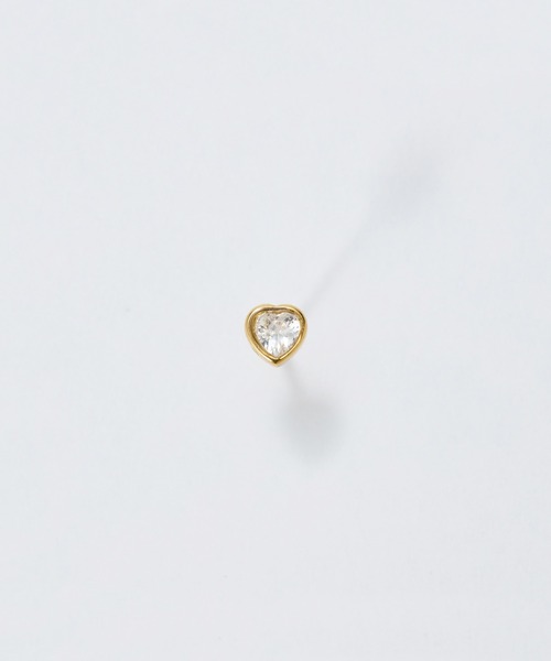 Phoebe(フィービィー)の「【金属アレルギー対応】ジュエルハートピアス(片耳)/サージカルステンレス(ピアス(片耳用)・レディース・イエローゴールド・FREE)」の7枚目の写真