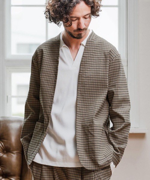 Magine(マージン)の「mj10907-Collarless Patch Pocket Jacket ノーカラージャケット(ノーカラージャケット・メンズ・ベージュ系その他/ブラック系その他/ブラック・48/46/44)」の22枚目の写真