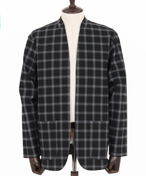 Magine(マージン)の「mj10907-Collarless Patch Pocket Jacket ノーカラージャケット(ノーカラージャケット・メンズ・ベージュ系その他/ブラック系その他/ブラック・48/46/44)」の11枚目の写真