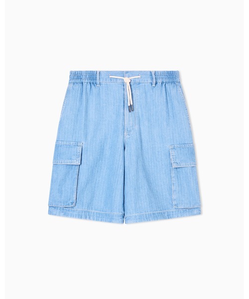 ARMANI EXCHANGE（アルマーニエクスチェンジ）の「【A|X アルマーニ エクスチェンジ】ヘリンボーンデニム カーゴハーフパンツ（カーゴパンツ・メンズ・ライトブルー・28inch/29inch/30inch/31inch/32inch/34inch/36inch/38inch/33inch）」の2枚目の写真