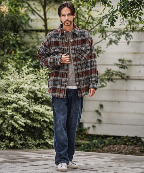 CAMBIO(カンビオ)の「mj10924-Boucle Check CPO Jacket ジャケット(その他アウター・メンズ・ブルー/ブラウン・M/L)」の22枚目の写真