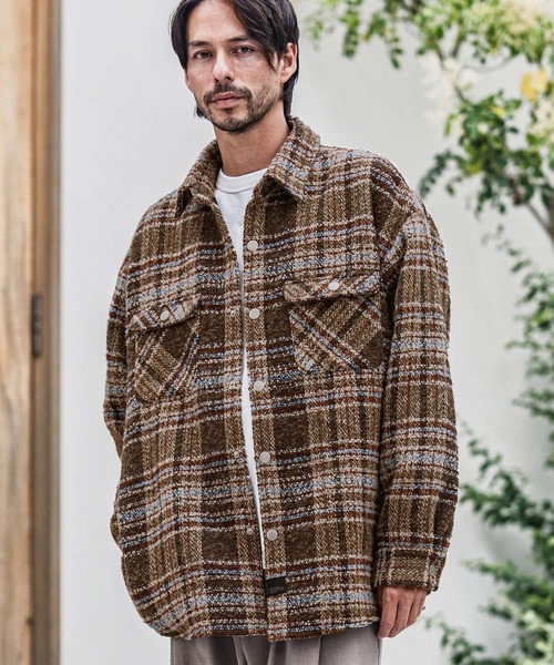 CAMBIO(カンビオ)の「mj10924-Boucle Check CPO Jacket ジャケット(その他アウター・メンズ・ブルー/ブラウン・M/L)」の20枚目の写真