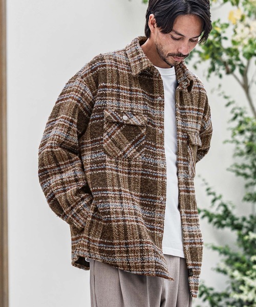 CAMBIO(カンビオ)の「mj10924-Boucle Check CPO Jacket ジャケット(その他アウター・メンズ・ブルー/ブラウン・M/L)」の18枚目の写真