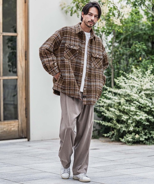 CAMBIO(カンビオ)の「mj10924-Boucle Check CPO Jacket ジャケット(その他アウター・メンズ・ブルー/ブラウン・M/L)」の16枚目の写真