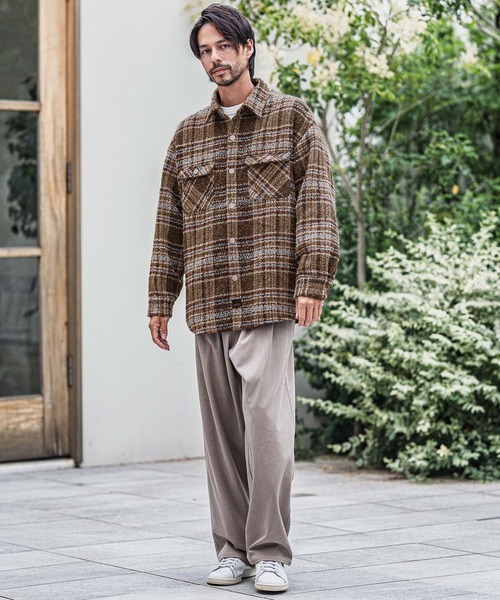 CAMBIO(カンビオ)の「mj10924-Boucle Check CPO Jacket ジャケット(その他アウター・メンズ・ブルー/ブラウン・M/L)」の15枚目の写真