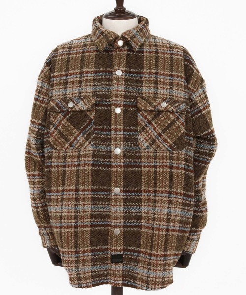 CAMBIO(カンビオ)の「mj10924-Boucle Check CPO Jacket ジャケット(その他アウター・メンズ・ブルー/ブラウン・M/L)」の14枚目の写真