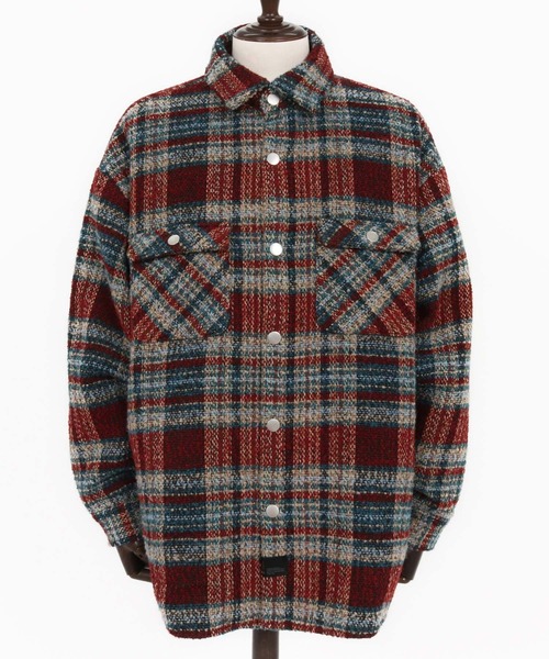 CAMBIO(カンビオ)の「mj10924-Boucle Check CPO Jacket ジャケット(その他アウター・メンズ・ブルー/ブラウン・M/L)」の12枚目の写真