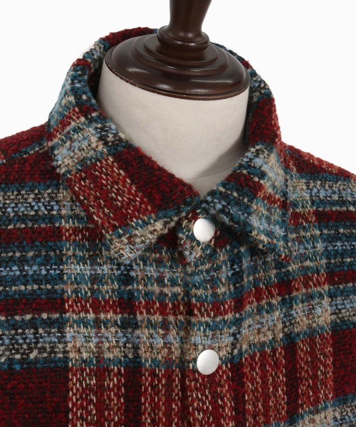 CAMBIO(カンビオ)の「mj10924-Boucle Check CPO Jacket ジャケット(その他アウター・メンズ・ブルー/ブラウン・M/L)」の11枚目の写真