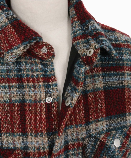 CAMBIO(カンビオ)の「mj10924-Boucle Check CPO Jacket ジャケット(その他アウター・メンズ・ブルー/ブラウン・M/L)」の8枚目の写真