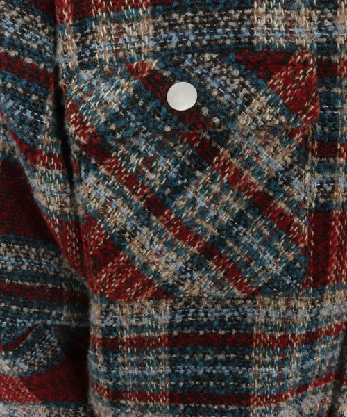 CAMBIO(カンビオ)の「mj10924-Boucle Check CPO Jacket ジャケット(その他アウター・メンズ・ブルー/ブラウン・M/L)」の7枚目の写真