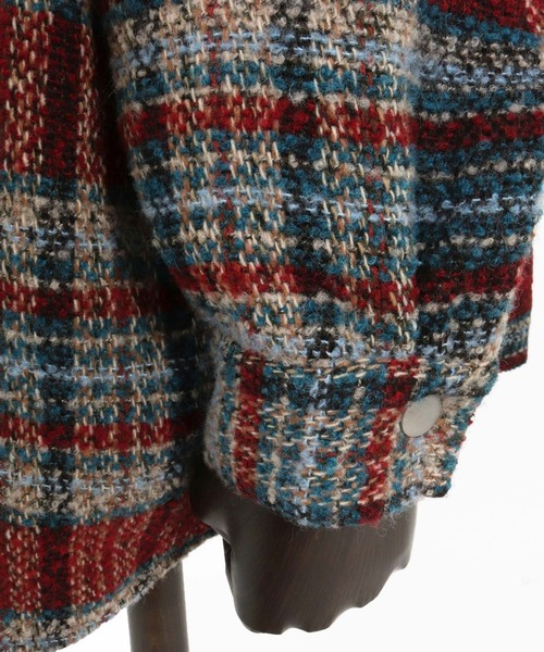 CAMBIO(カンビオ)の「mj10924-Boucle Check CPO Jacket ジャケット(その他アウター・メンズ・ブルー/ブラウン・M/L)」の5枚目の写真