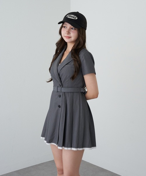 RAY CASSIN（レイカズン）の「スーツジャケットミニワンピース（ワンピース・レディース・ブラック系その他2/グレー/グレー系その他2・FREE）」の3枚目の写真