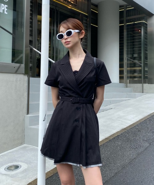 RAY CASSIN（レイカズン）の「スーツジャケットミニワンピース（ワンピース・レディース・ブラック系その他2/グレー/グレー系その他2・FREE）」の12枚目の写真