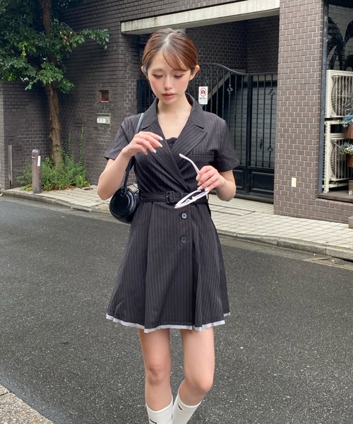 RAY CASSIN（レイカズン）の「スーツジャケットミニワンピース（ワンピース・レディース・ブラック系その他2/グレー/グレー系その他2・FREE）」の16枚目の写真