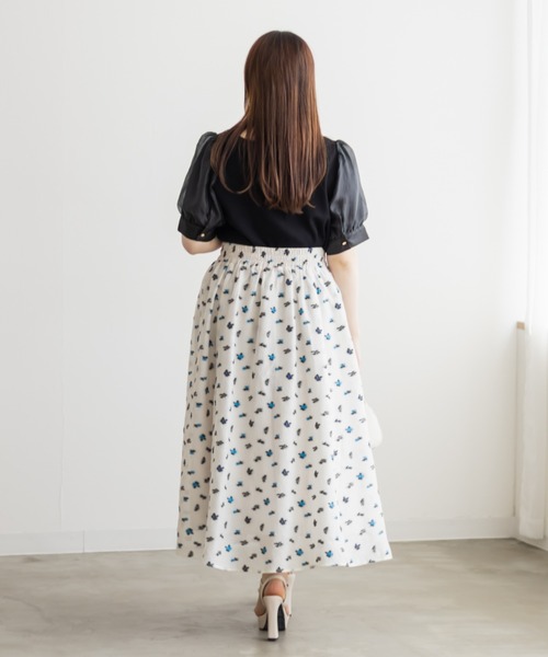 CLETTE(クレット)の「シアー袖ハートネックニット(ニット/セーター・レディース・ブラック/オフホワイト・LL/3L/4L)」の11枚目の写真