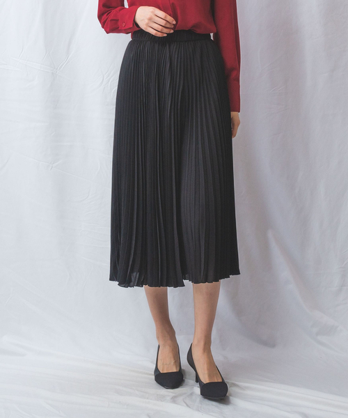 NARACAMICIE（ナラカミーチェ）の「【NARACAMICIE】ハイツイストシフォンプリーツパンツ（その他パンツ・レディース・ブラック・M/XL）」の2枚目の写真