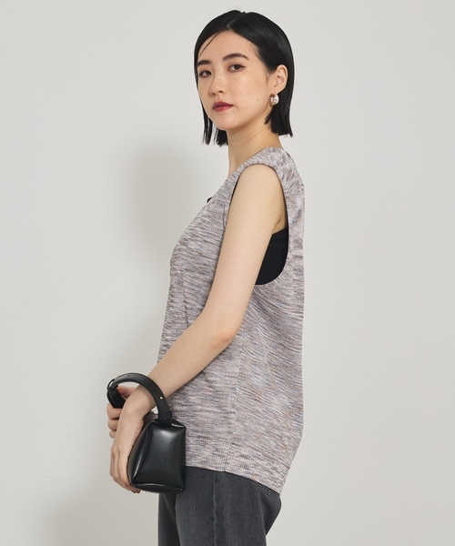 qualite（カリテ）の「カスリヤーン畦深Vニット/サマーニット/夏服（ベスト・レディース・スモークピンク/ライトグレー・フリー）」の20枚目の写真