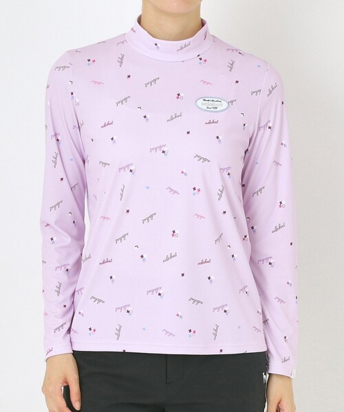 adabat（アダバット）の「【UVケア】千鳥小紋モックネックプルオーバー（Tシャツ/カットソー・レディース・ブラック系/ホワイト系1/パープル系1・38/40/36/42）」の8枚目の写真