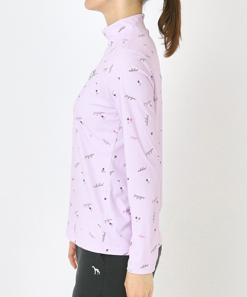 adabat（アダバット）の「【UVケア】千鳥小紋モックネックプルオーバー（Tシャツ/カットソー・レディース・ブラック系/ホワイト系1/パープル系1・38/40/36/42）」の9枚目の写真
