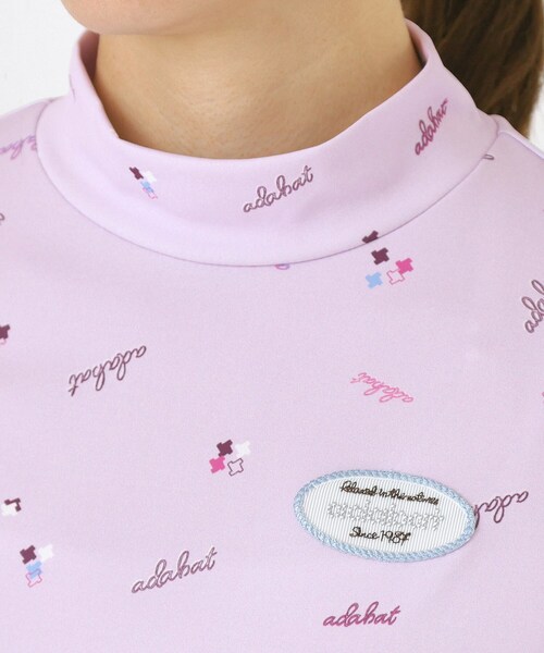 adabat（アダバット）の「【UVケア】千鳥小紋モックネックプルオーバー（Tシャツ/カットソー・レディース・ブラック系/ホワイト系1/パープル系1・38/40/36/42）」の11枚目の写真