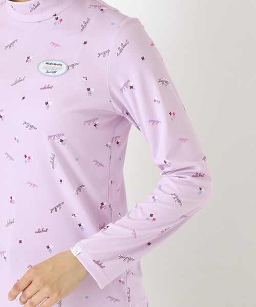 adabat（アダバット）の「【UVケア】千鳥小紋モックネックプルオーバー（Tシャツ/カットソー・レディース・ブラック系/ホワイト系1/パープル系1・38/40/36/42）」の12枚目の写真